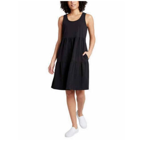 Frye Black Midi Dress with pockets Size Medium - Picture 1 of 6